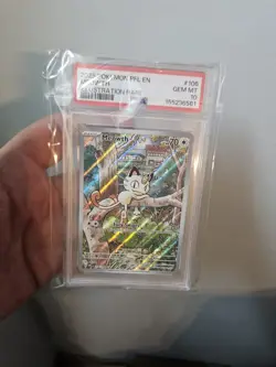 Pokemon TCG Meowth Illustration Rare 106/094 Phantasmal Flames - PSA 10 - Image 1