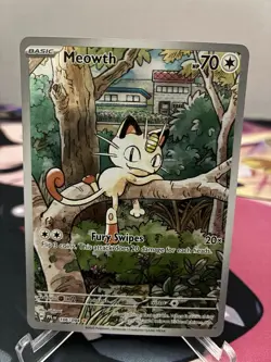 Pokemon TCG Meowth 106/094 Illustration Rare Near Mint Phantasmal Flames - Image 1