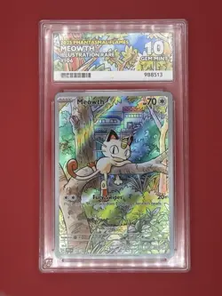 Pokemon TCG Meowth Illustration Rare Phantasmal Flames Ace 10 Gem Mint 106/094 - Image 1