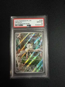 Meowth 106/094 - Pokemon TCG - ME Phantasmal Flames - Illustration Rare - PSA 10 - Image 1