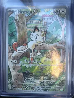 Pokemon TCG Meowth 106/094 Phantasmal Flames Illustration Rare - Image 1