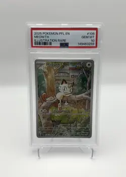 Meowth 106/094 - Pokemon TCG - ME Phantasmal Flames - Illustration Rare - PSA 10 - Image 1