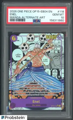 2026 One Piece Enel OP15-EB04 EN Manga Alternate Art PSA 10 GEM MINT - Image 1