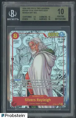 2024 One Piece Silvers Rayleigh OP08 EN Manga Art Secret BGS 10 PRISTINE - Image 1