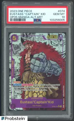 2023 One Piece Eustass Captain Kid OP05 EN Manga Alternate Art PSA 10 GEM MINT - Image 1