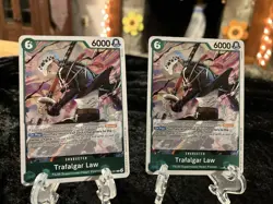 Trafalgar Law OP13-031 Carrying On His Will One Piece Holo Foil Green NM/M X2! - Image 2