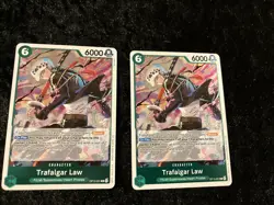 Trafalgar Law OP13-031 Carrying On His Will One Piece Holo Foil Green NM/M X2! - Image 3