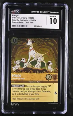 2024 Disney Lorcana Into The Inklands EN-3 PONGO Foil #19 Super Rare CGC 10 - Image 1