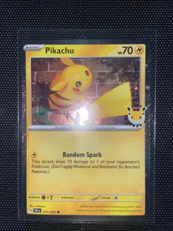Pikachu 051/162 - 30th Anniversary Pokemon Day - Cosmos Holo Promo - TCG Card NM - Image 1