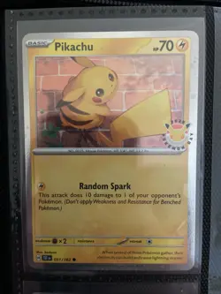 Pikachu 051/162 - 30th Anniversary Pokemon Day - Cosmos Holo Promo - TCG Card NM - Image 2