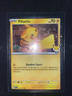 Pikachu 051/162 - 30th Anniversary Pokemon Day - Cosmos Holo Promo - TCG Card NM - Image 4