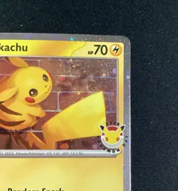 Pokemon TCG Pikachu 051/162 30th Anniversary 2026 Pokemon Day Promo Cosmos Holo - Image 3