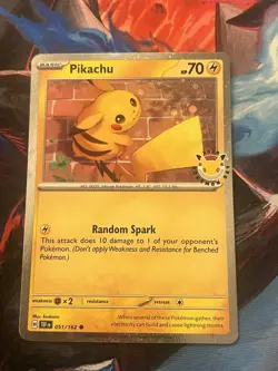Pikachu 051/162 - 30th Anniversary Pokemon Day - Cosmos Holo Promo - TCG Card NM - Image 1