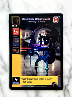 Destroyer Droid Squad #F12 Foil - Menace of Darth Maul, Young Jedi CCG card 1999 - Image 1