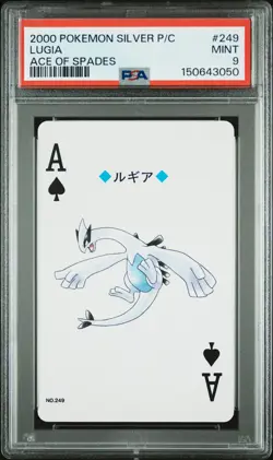 2000 POKEMON SILVER VERSION PLAYING CARDS ACE OF SPADES #249 LUGIA PSA 9 - Image 1