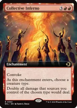 Collective Inferno (Extended Art) 363 Lorwyn Eclipsed MTG Foil NM - Image 1