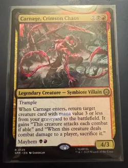 Carnage, Crimson Chaos - Marvel's Spider-Man - Rare - NM MTG - Image 1