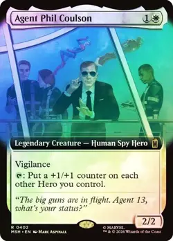 MTG Marvel Super Heroes MSH Agent Phil Coulson 0402 Extended FOIL - Image 1