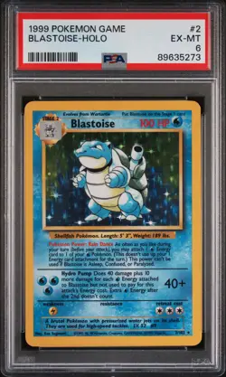 1999 Pokemon Game #2 Blastoise Holo PSA 6 - Image 1