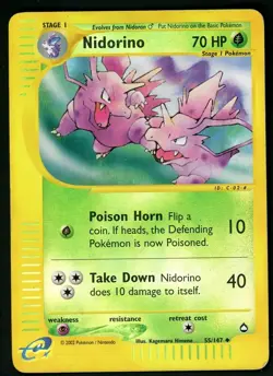 Pokemon Card Nidorino 55/147 Reverse Holo Foil Aquapolis MP - Image 1
