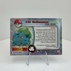 Bulbasaur #01 Vintage 1999 Topps Pokemon TV Animation Edition Black Label - Image 2
