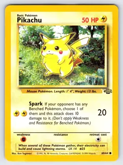 PIkachu 60/64 1999 Jungle Set Pokemon Card TCG WOTC Vintage Common - Mp/Hp - Image 1