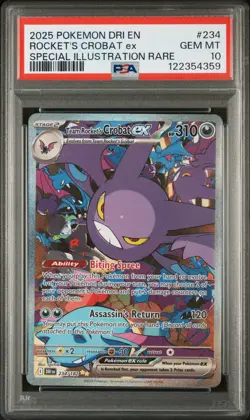 Pokemon S&V Destined Rivals #234 SIR Team Rocket's Crobat ex PSA 10 Gem Mint - Image 1