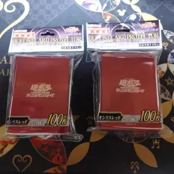 2 Set Yugioh Official Protector Slifer the Sky Dragon Red 100 Sleeve Japan New - Image 1