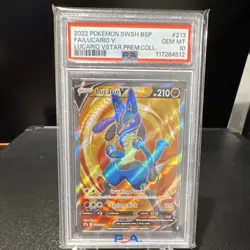 Pokemon TCG Lucario V SWSH213 PSA 10 Holo Promo Sword & Shield EN 2022 - Image 1