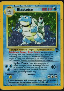 Blastoise 2/130 Base Set 2 Holo Rare Pokemon TCG - Image 1