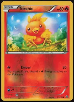 Torchic 25/160 Common Primal Clash Pokemon Reverse Holo LP/NM - Image 1