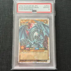 Blue-Eyes White Dragon RD/ORP1-JP001 Overrush Rare PSA 10 Yugioh Rush Duel - Image 1
