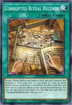 Yugioh CORI-EN062 - Ragged Records of Rites - Super Rare - Image 1