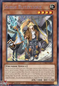 Surge Blitzclique Chaos Origin Presale 7/3 Secret Rare Yu-Gi-Oh! CORI-EN011 - Image 1