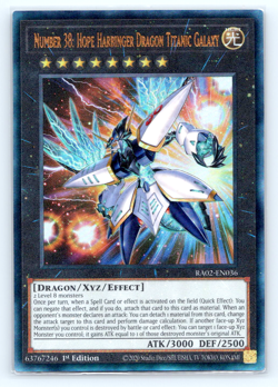 Number 38: Hope Harbinger Dragon Titanic Galaxy RA02-EN036 Ultimate Rare Yugioh - Image 1