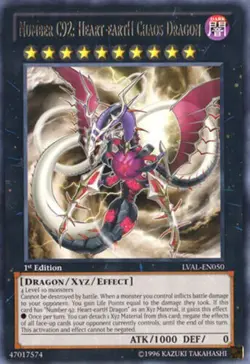 Number C92: Heart-eartH Chaos Dragon - LVAL-EN050 - Rare - 1st Edition Yugioh - Image 1