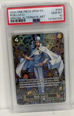 2024 One Piece Rob Lucci Alternate Art SP OP09 OP05-093 PSA 10 - Image 1