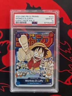 2023 One Piece English Event Pac Vol. 2 #033 Monkey D. Luffy PSA 10 GEM MINT💎 - Image 1