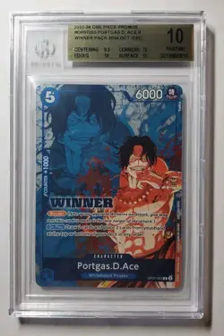 Portgas.D.Ace (Winner Pack 2024) OP07-053 One Piece Promotion BGS 10 MINT - Image 1