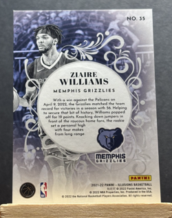 2021-22 Panini Illusions ZIAIRE WILLIAMS King of Cards #35 Pink #'d /25 (RC) - Image 2