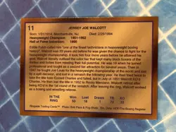 1996 Ringside Jersey Joe Walcott International Boxing Hall Of Fame #11 (D) - Image 2