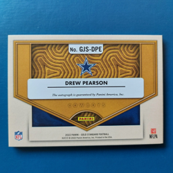 DREW PEARSON 2022 PANINI GOLD STANDARD "GOLD JACKET" AUTO #49 (D. COWBOYS HOF) - Image 2
