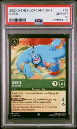 2023 Disney Lorcana Genie PSA 10 GEM The First Chapter #75 Super Rare Aladdin - Image 1