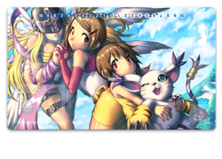 DTCG Angewomon & Dawn Game Playmat with Card Zones DTCG Mat Deskmat Mousepad - Image 1