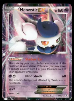 Pokemon Cards Meowstic EX 37/83 Generations Holo Rare EX LP - Image 1