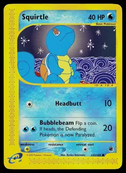 Pokemon Card - Squirtle Expedition Base Set 132/165 Common - Image 1