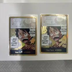 Lot Of 2 One Piece Don!! Card Gold (Luffy) Op15 Adventure On Kami's Island - Image 1