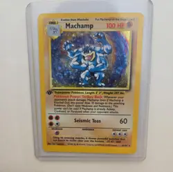 1999 Pokemon Game Machamp Holo First 1st Edition 8/102 Base Set Rare Card - Image 1