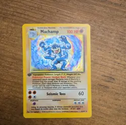 1999 Pokemon Game Machamp Holo First 1st Edition 8/102 Base Set Rare Card - Image 3