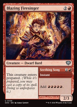 FOIL Blazing Firesinger Seething Song (109) Secrets of Strixhaven SOS MTG - Image 1